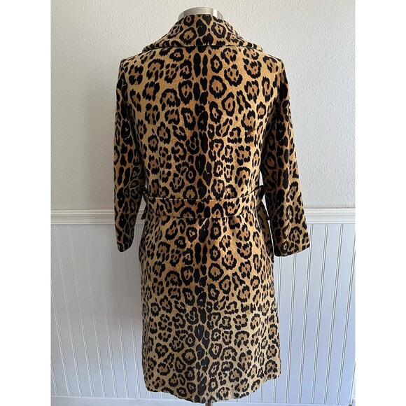 Vintage Women's Leopard Cheetah Print Plush Medium Length Over Coat Size Medium - Picture 4 of 16